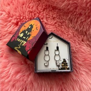 Stella & Dot Silver-Tone Cubic Zirconia Drop Earrings